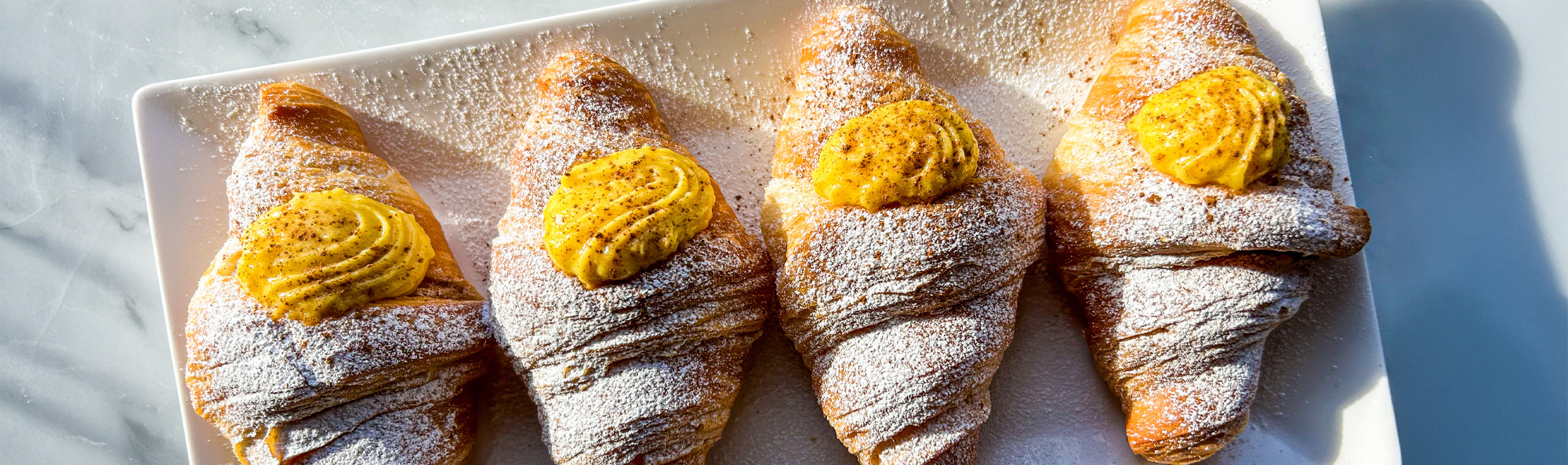 Eggnog Custard Croissants