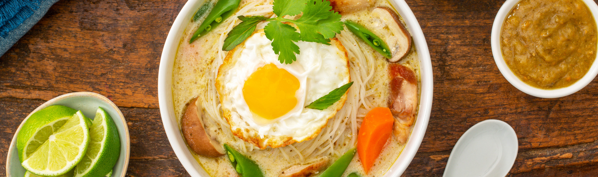 Thai-style Crispy Fried Egg Green Curry Bowl